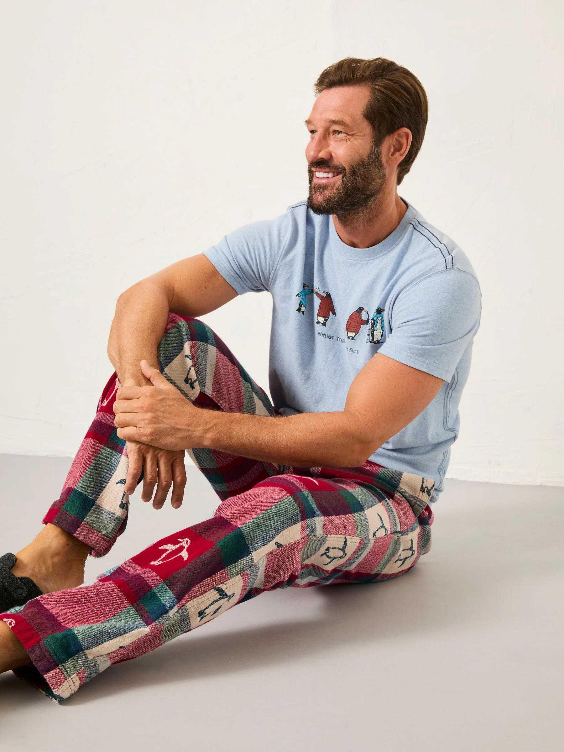 FatFace Penguin Jacquard Pyjama Bottoms