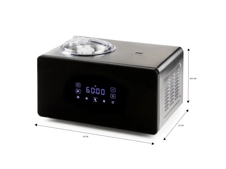 Domo DO9252I, Kompressor ismaskine, 1,5 L, LED, Rustfrit stål, 60 dB, Sort