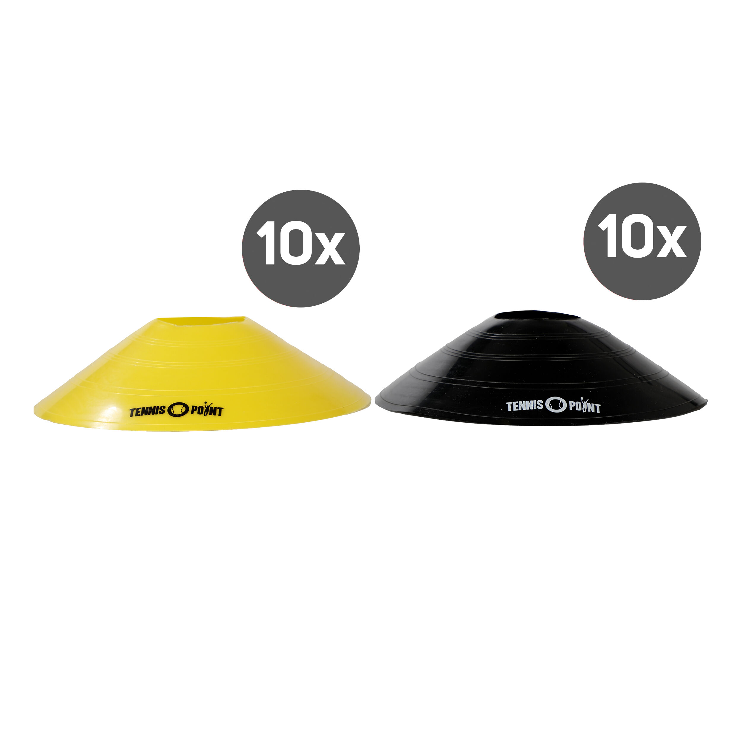 Tennis-Point Cônes De Marquage Pack De 20 - Jaune , Noir