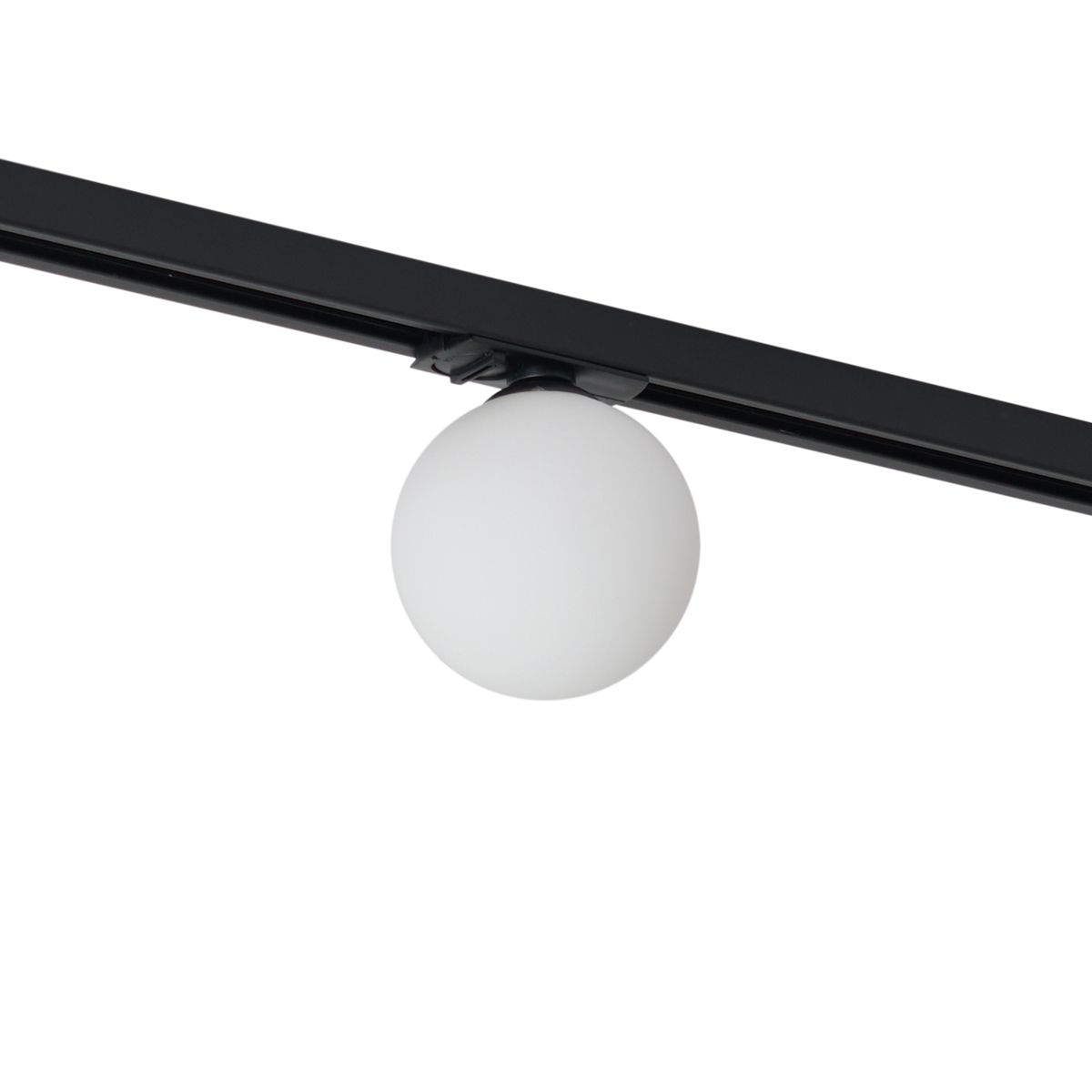 Moderne plafondlamp zwart met wit glas voor railsysteem 1-fase - Iconic Perle