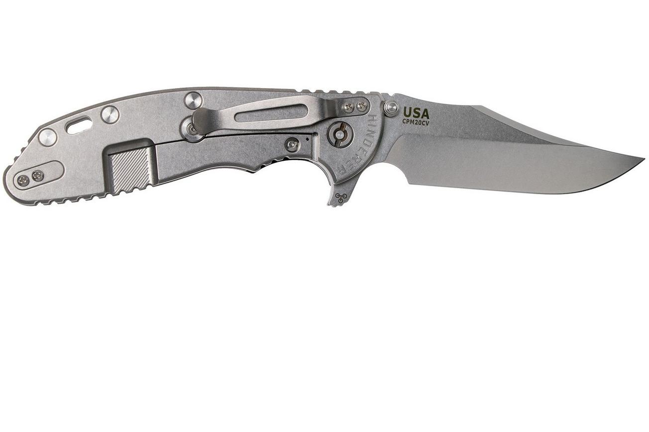 Rick Hinderer XM-24 4” Bowie, CPM 20CV, Stonewashed, Black G10 zakmes