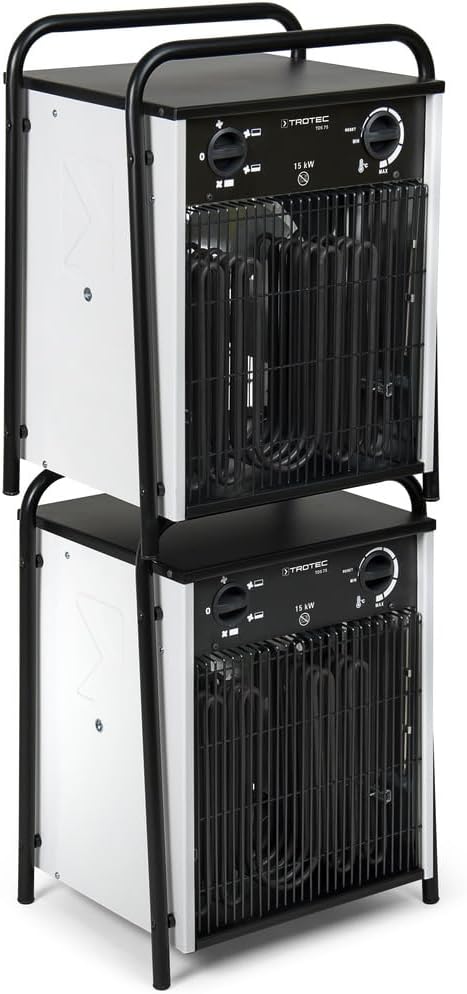 TROTEC Elektro Heizlüfter TDS 75 – Heizleistung 5 kW / 10 kW / 15 kW – Bauheizer Luftmenge 1.293 m³/h – Heizgebläse