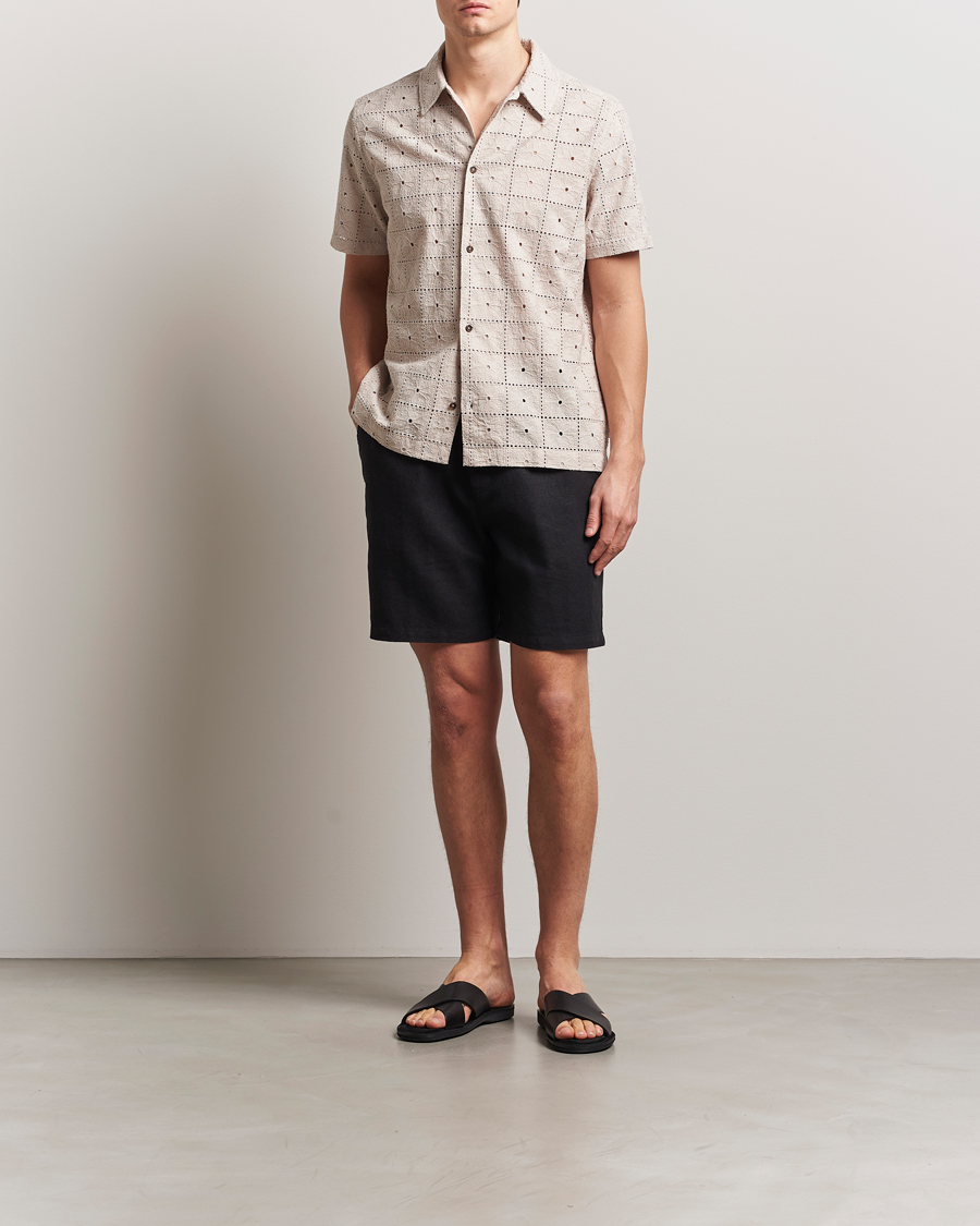 Les Deux Hector Anglaise Short Sleeve Shirt Light Sand