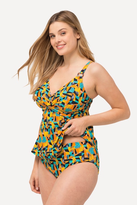Tankini, abstrakter Druck, Softcups, recycelt