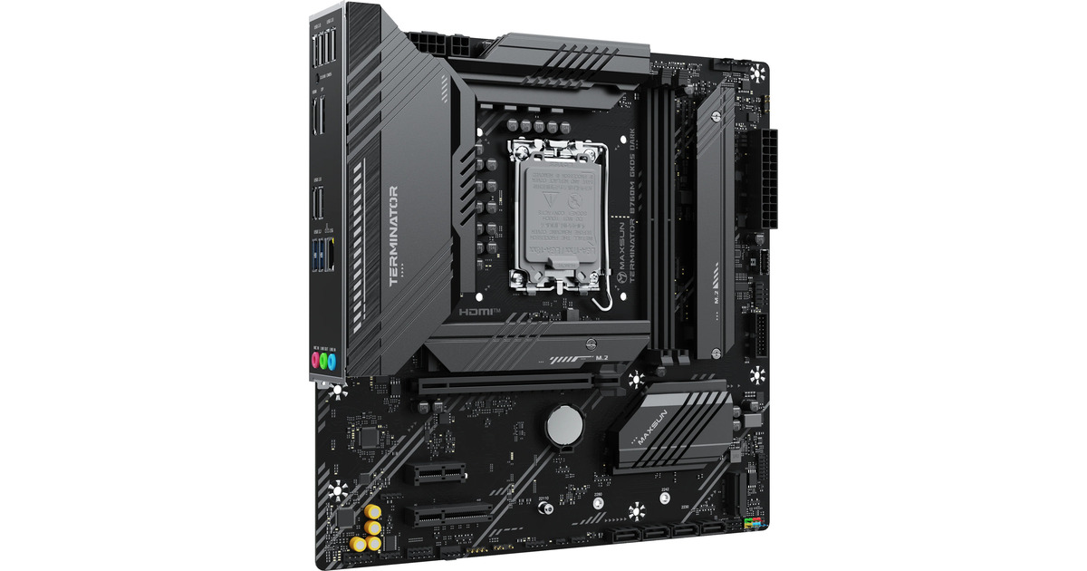 MAXSUNMS-Terminator B760M GKD5 DARK socket 1700 moederbord  (Zwart, RAID, 2.5 Gb-LAN, Sound, µATX)