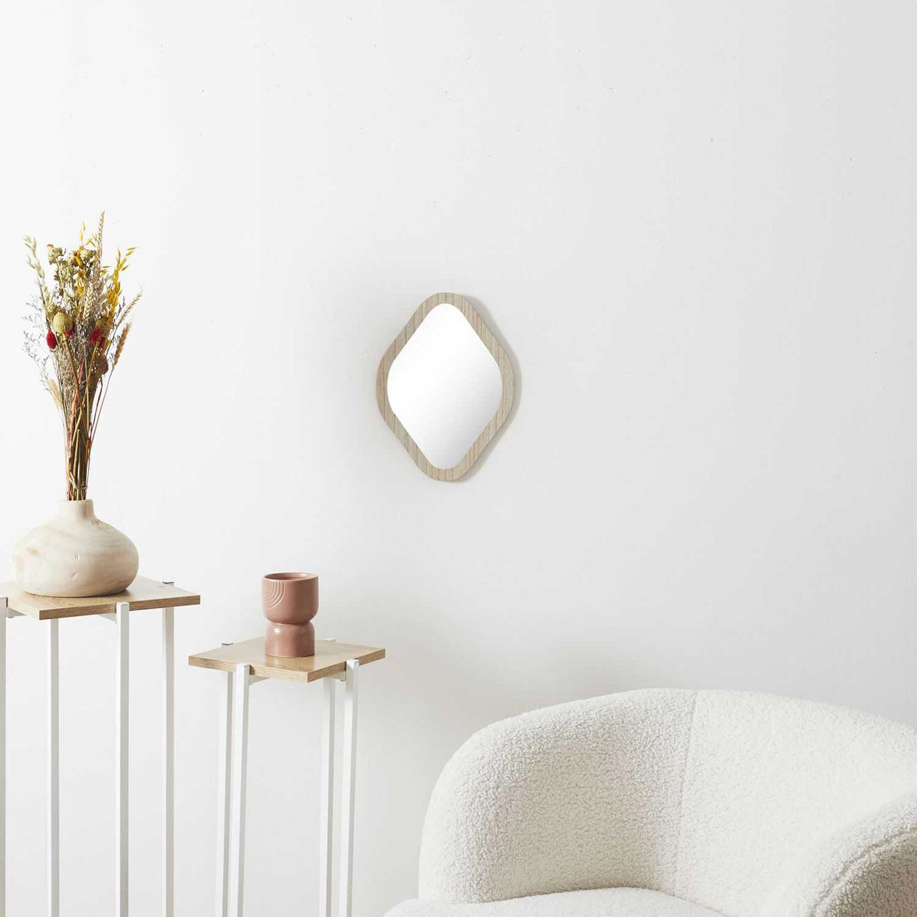 Home Deco Factory Miroir losange marron - 25x34x1 cm