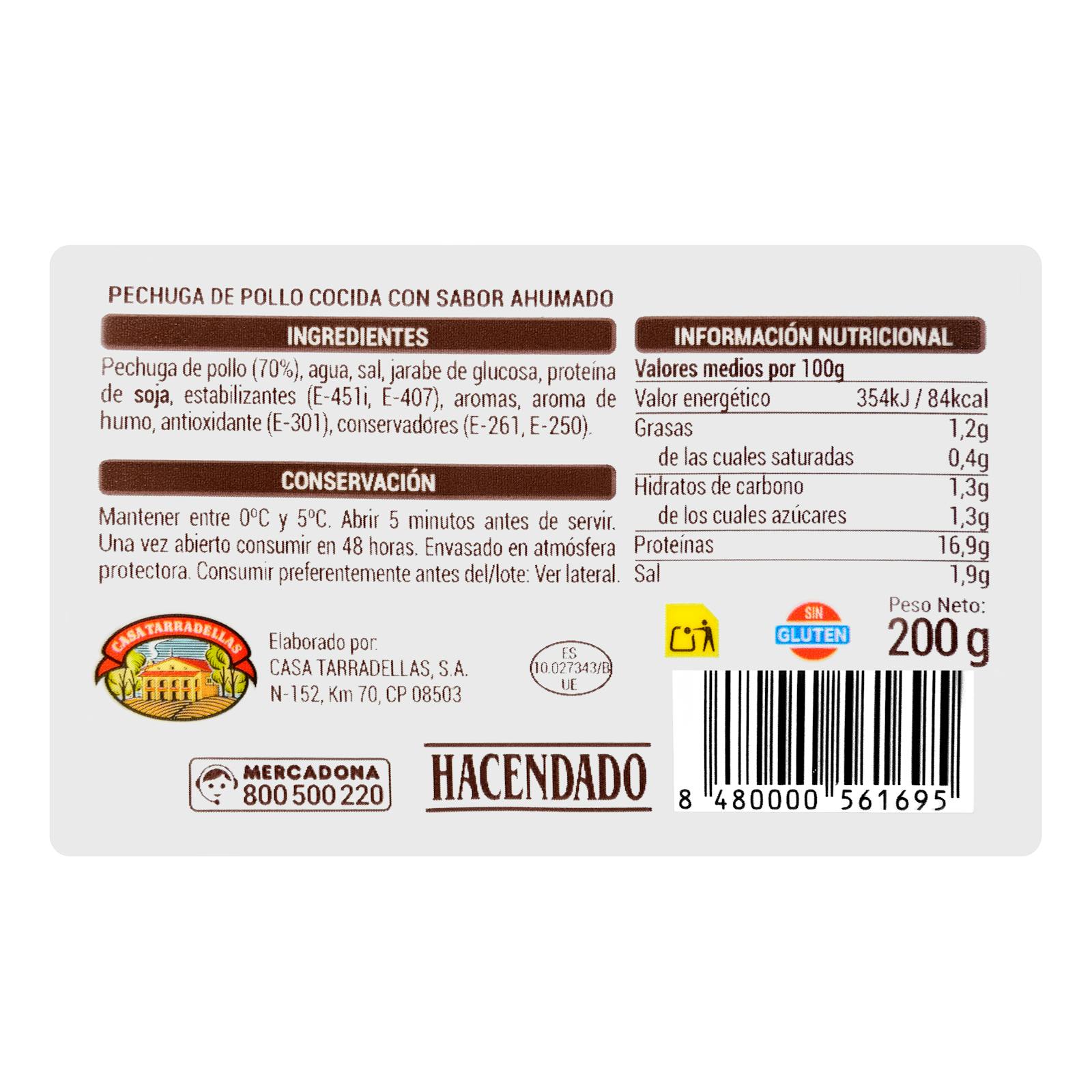 Poitrine de poulet braisée Hacendado, tranches fines