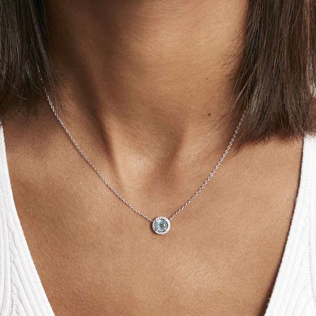 Collier Rio Copacabana Argent Blanc Oxyde De Zirconium
