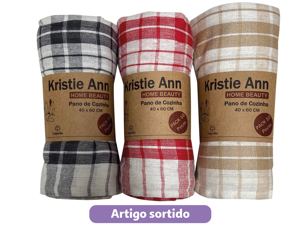 PANO DA LOUÇA MANAUS 40X60CM PACK 3 UNIDADES CORES SORTIDAS