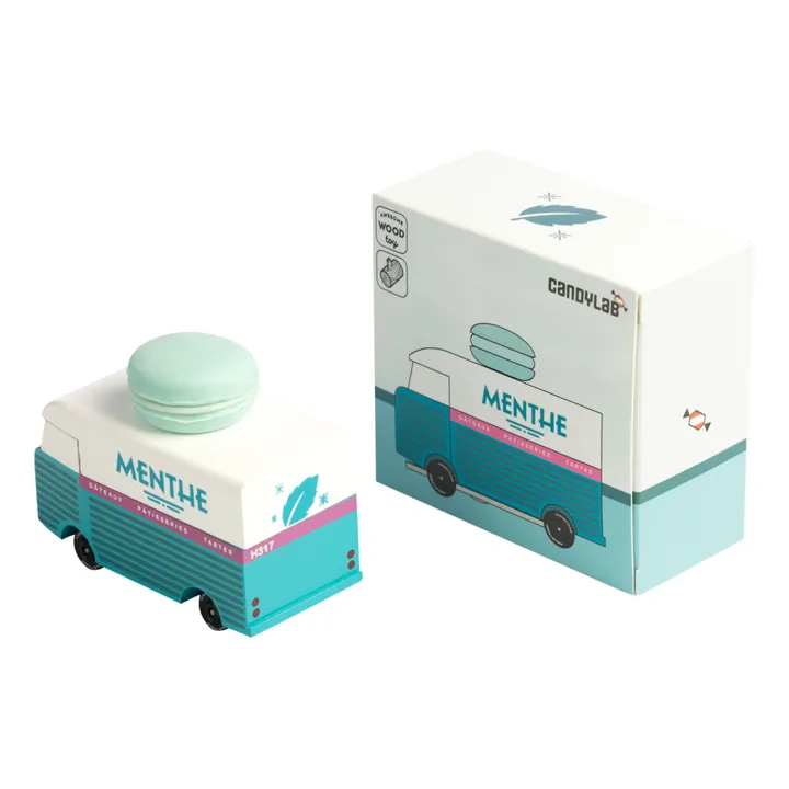 Candylab Voiture Macaron menthe en bois