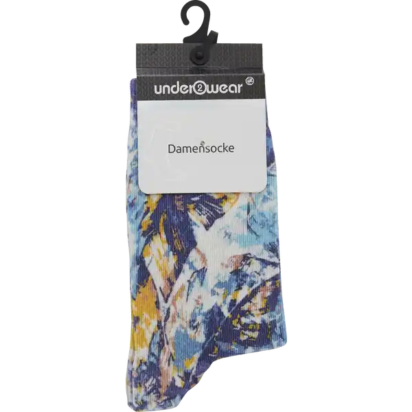 DAMENSOCKE PRINT blau / orange 35 / 38