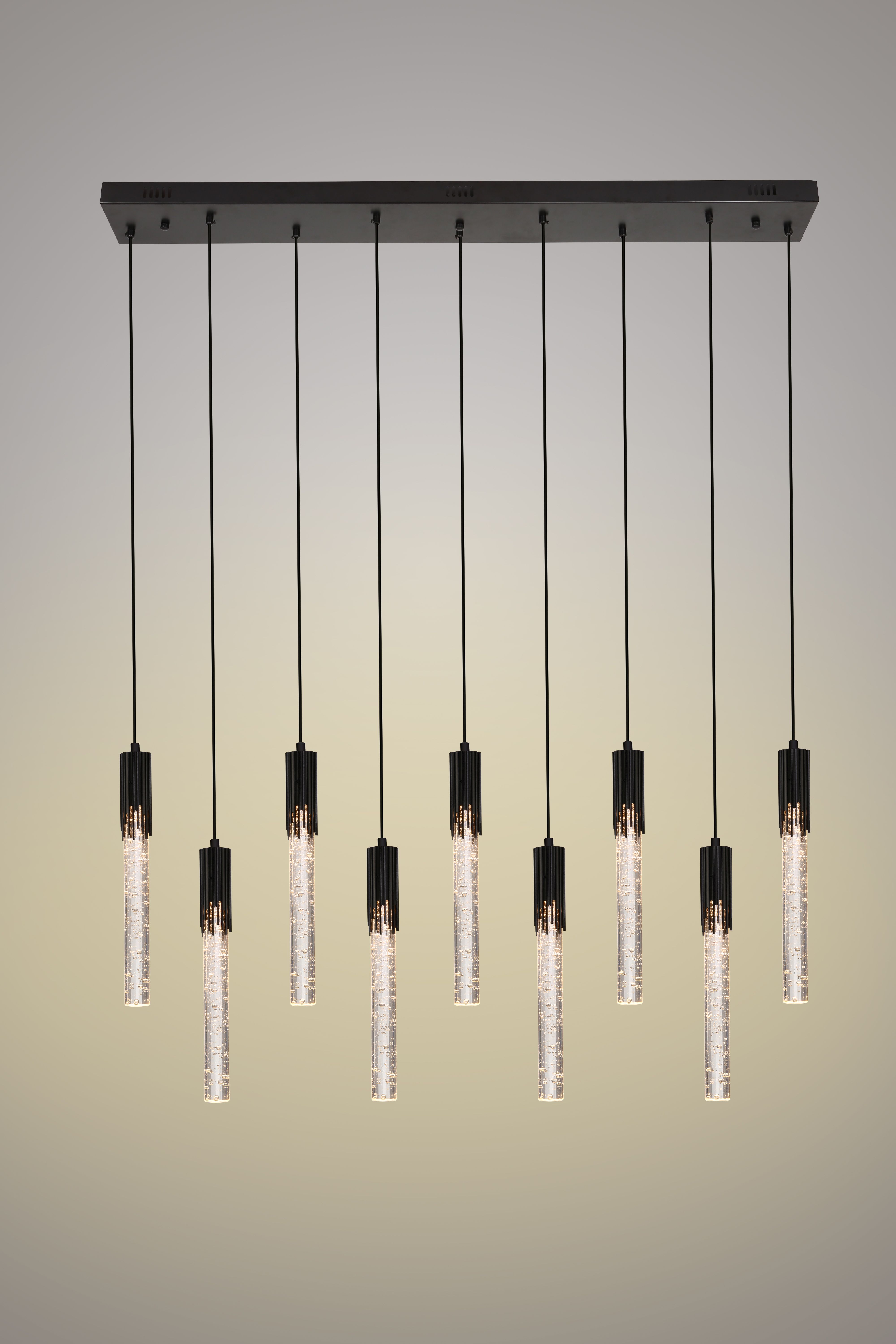Hanglamp 9-lichts Zwart Maud B120 x D15 cm