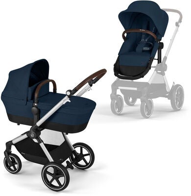 Cybex EOS Lux Duovogn inkl. BeSafe iZi Go Modular X2, Silver/Ocean Blue