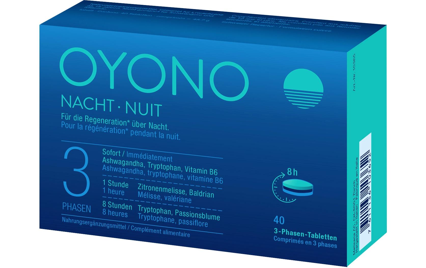 Nacht 40 TablettenVeganes Nahrungsergänzungsmittel für einen erholsamen Schlaf