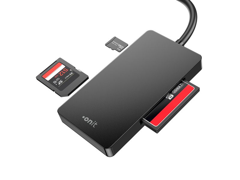 onit Card Reader Extern Pro USB-C 3-in1 Speicherkartenleser mit drei Slots
