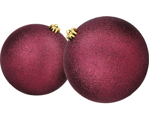 Lafiora kerstbal, kunststof, Ø 20 cm, rode glitter