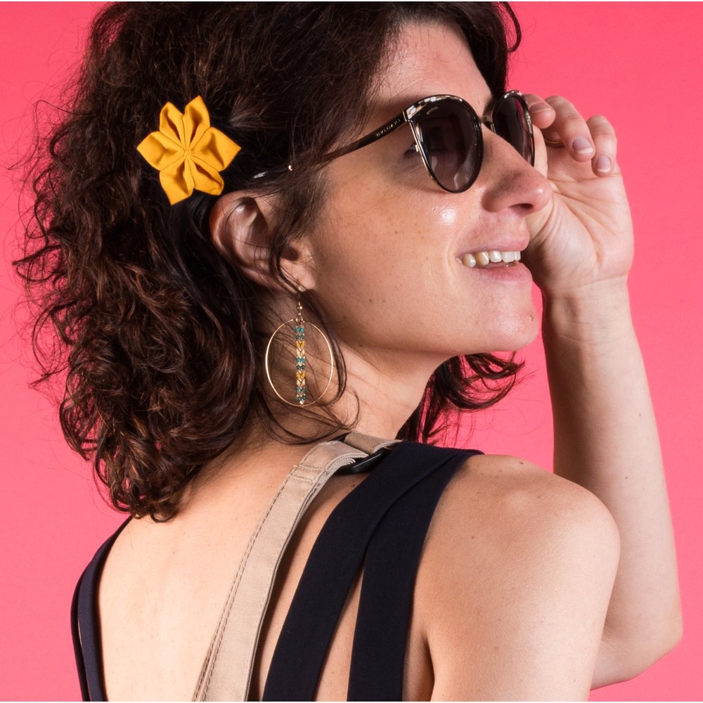 Barrette Fleur Étoile 4 Ochre