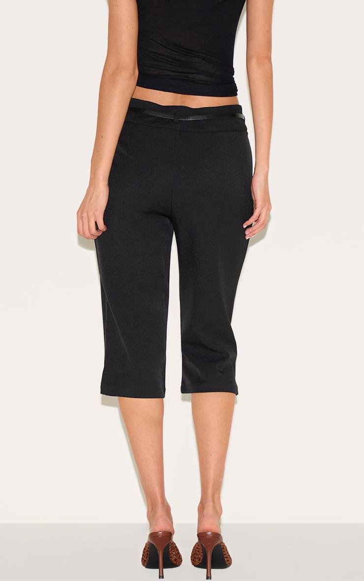 Noir Capri À Détail Ceinture Tissé
