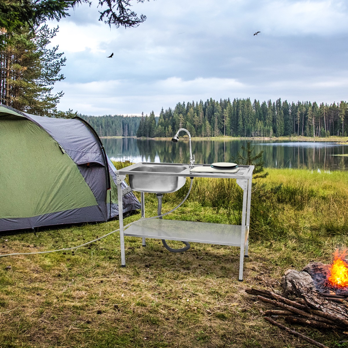 Monstershop opvouwbare camping-aanrechttafel