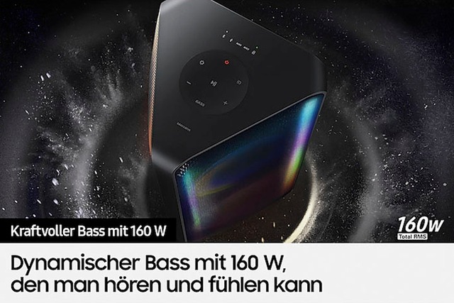 Samsung Party-Lautsprecher »MX-ST40B« 2.0 (Bluetooth Bass- und Lautstärkeregelung | Beleuchtungseffekte | DJ-Funktionen | Equalizer | Karaoke-fähig | MULTIPAIR | Wireless Party Connect 160 W)