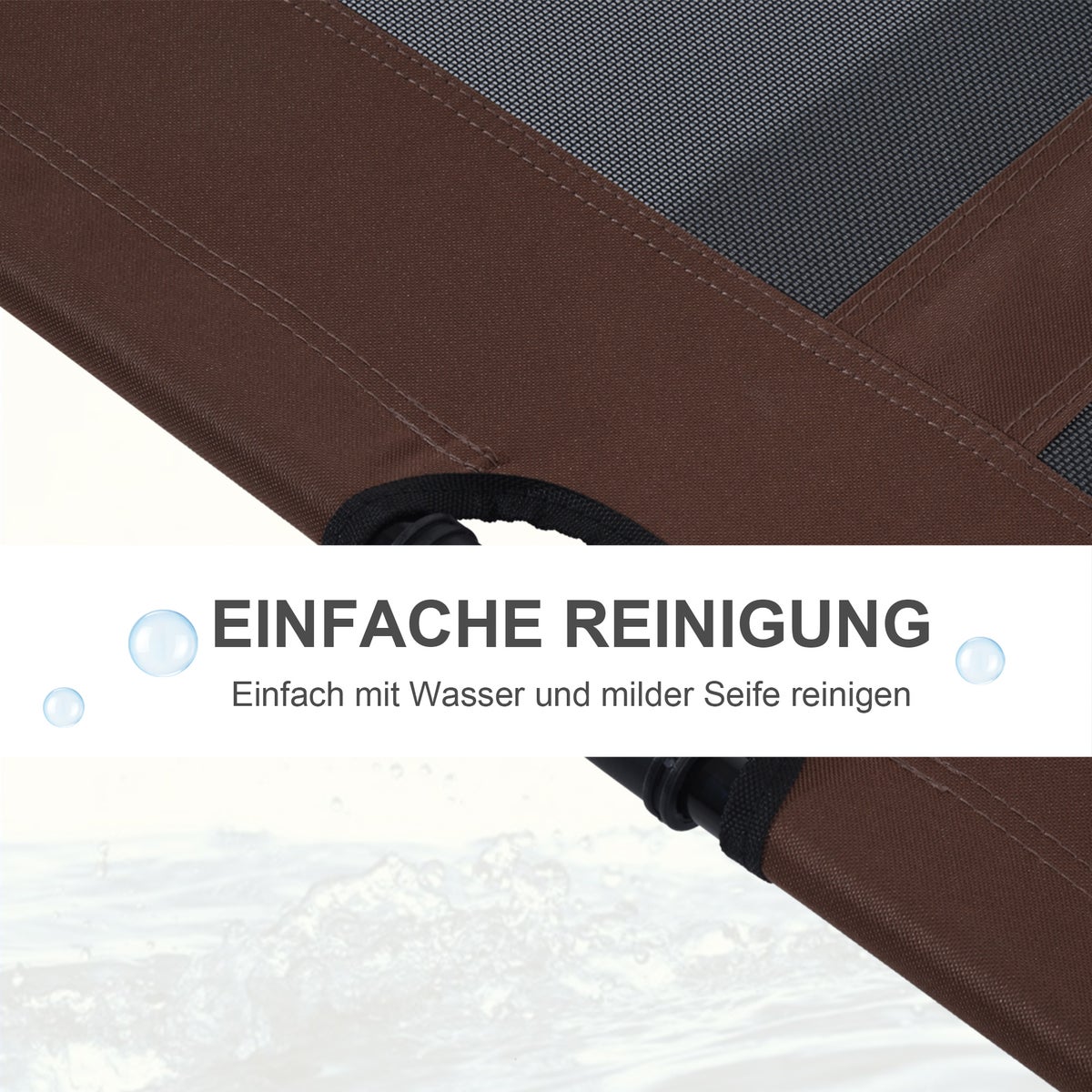 PawHut hondenbed, 92L x 76B x 18H cm, metalen buis, 600D Oxford en Texteline stof, koffiebruin
