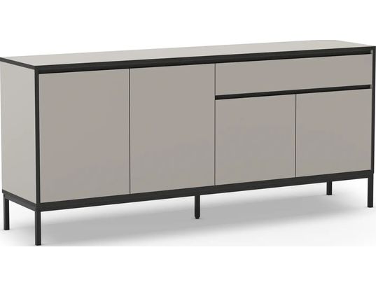 CONCEPT1 - Bahut Lorenza 4P1T creme noir 180 x 40 x h80cm