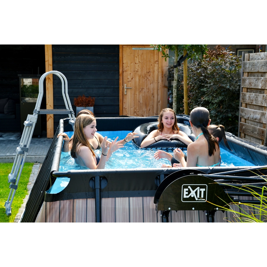 EXIT Black Leather Pool 400x200x100cm mit Filterpumpe - schwarz
