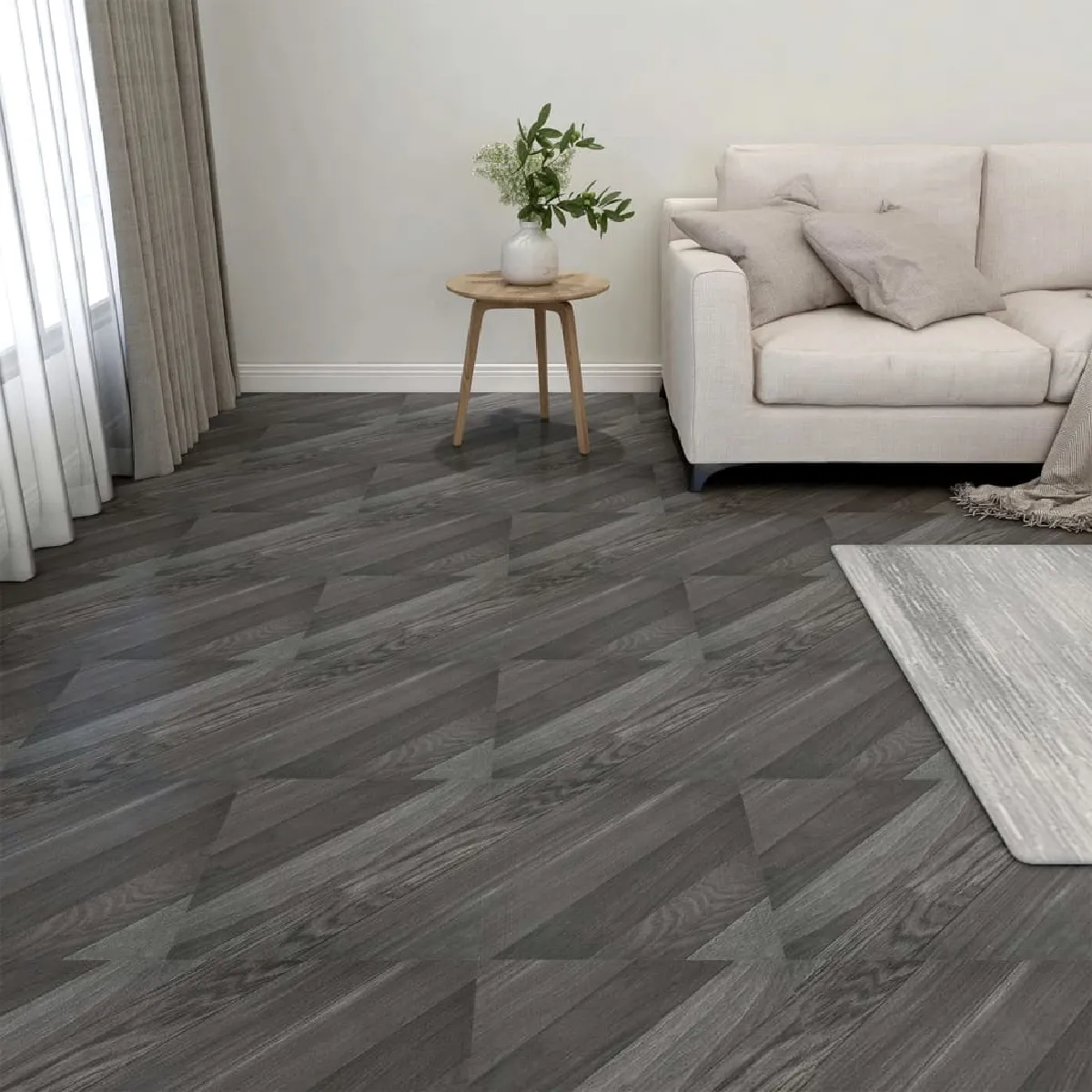 vidaXL Dalles de plancher PVC, gris rayé