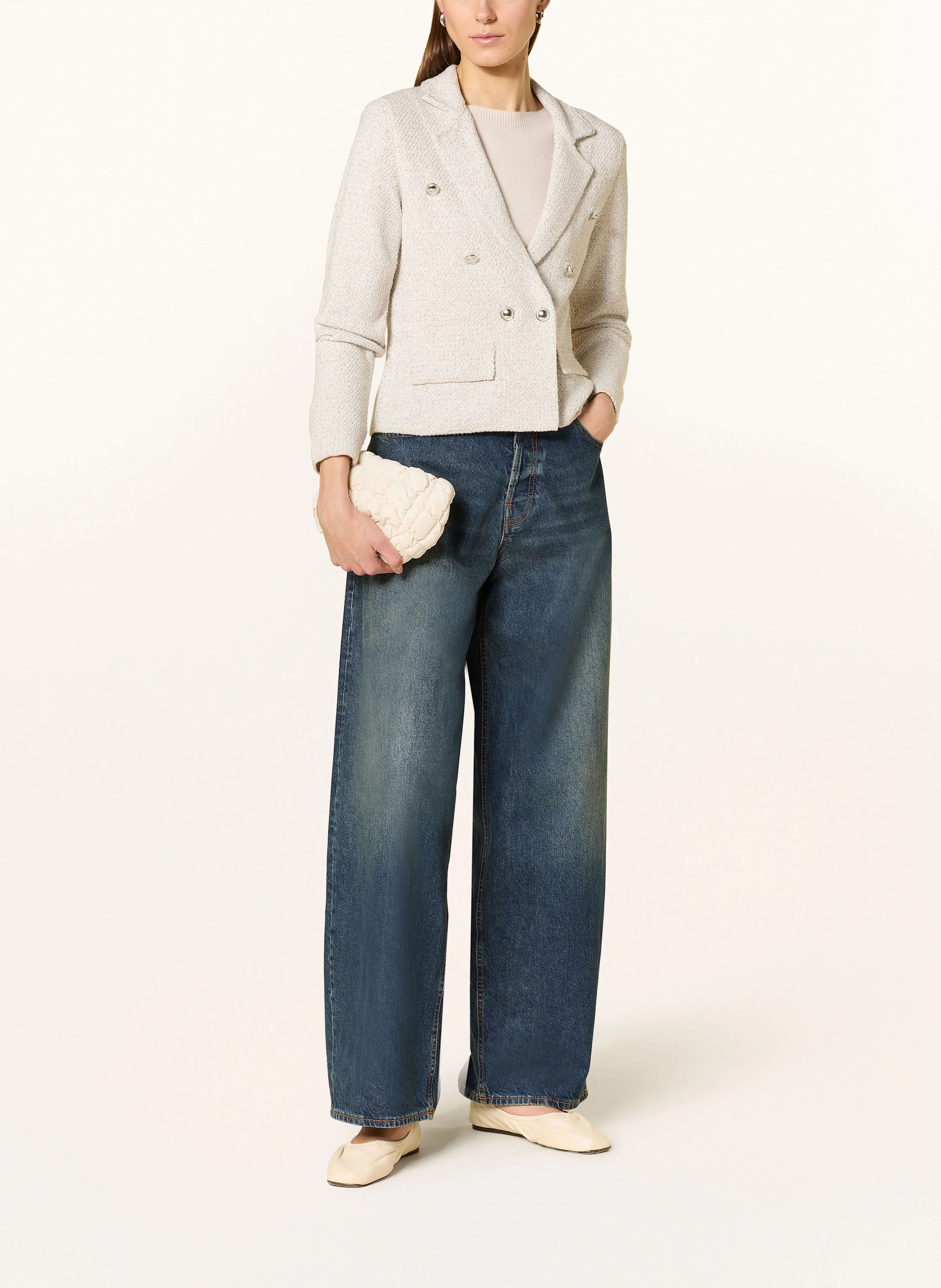 monari Tweed-Jacke mit Glitzergarn
