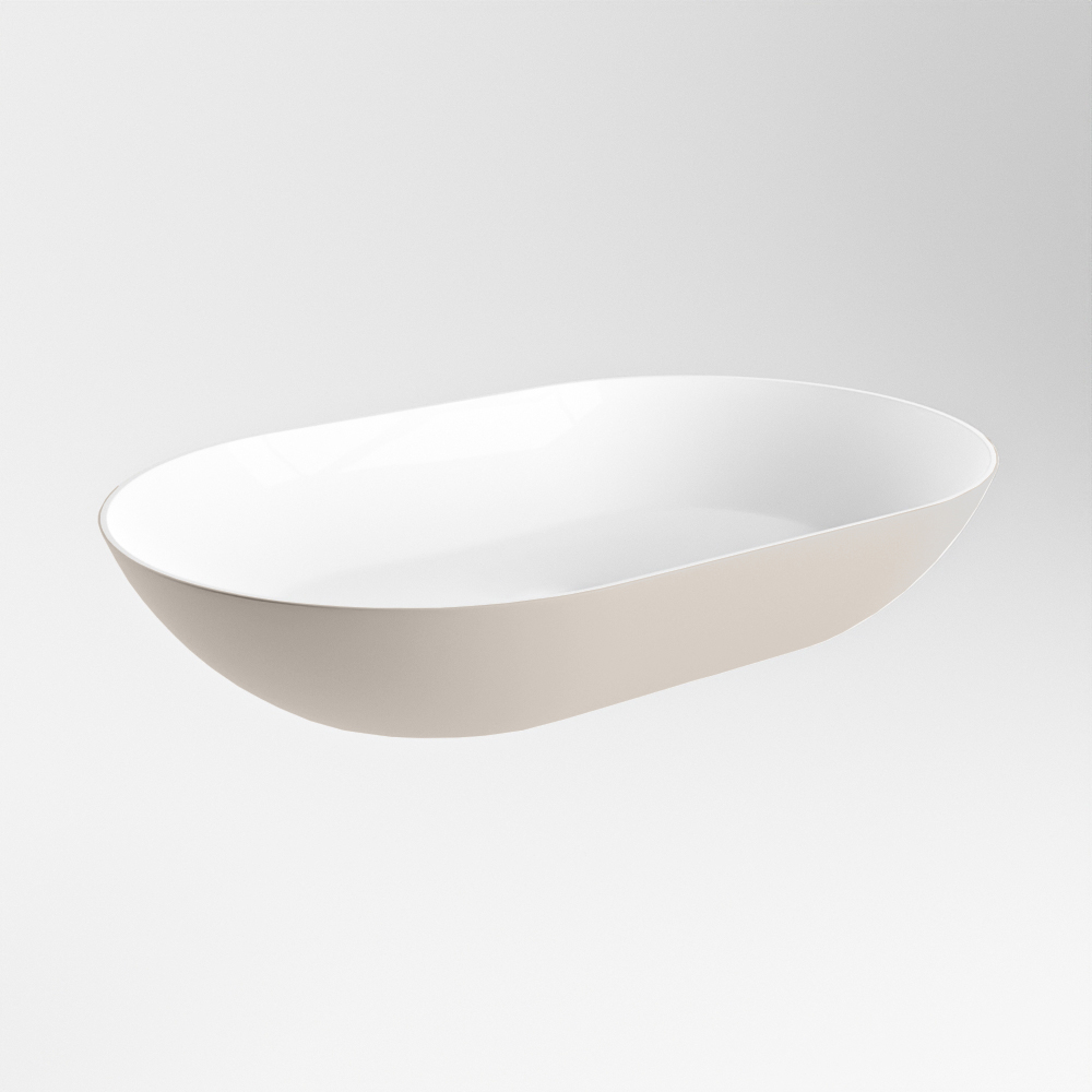 Mondiaz Onni Solid Surface waskom 55x35cm linen / talc