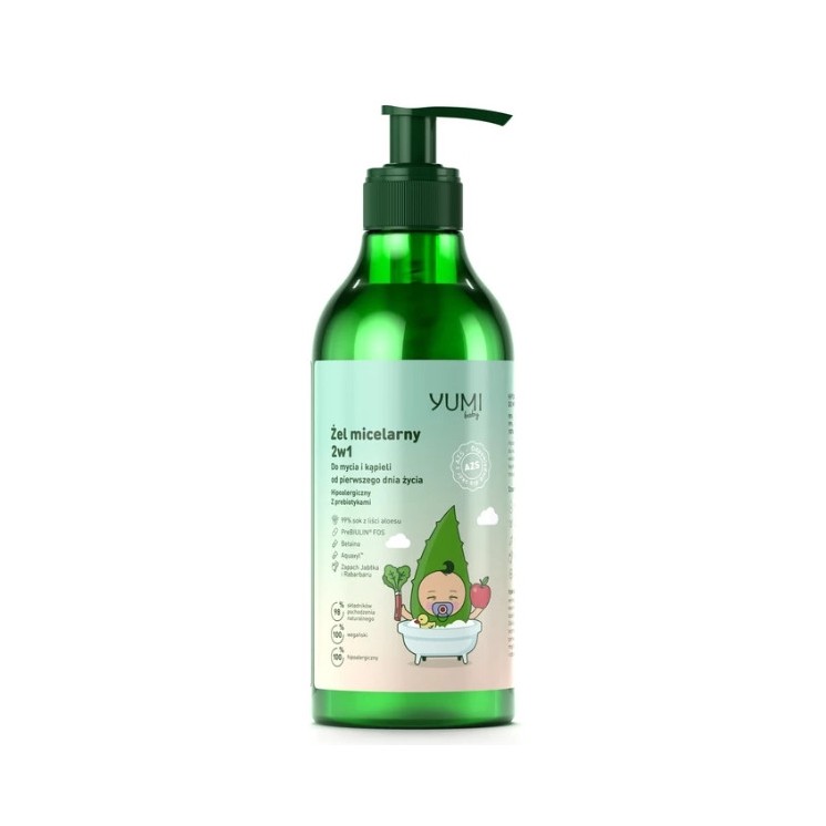 Yumi Baby AZS 2in1 micellaire gel voor wassen en baden vanaf de eerste levensdag 400 ml