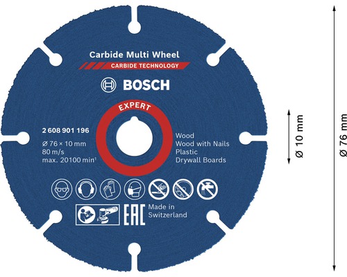 Bosch doorslijpschijf Carbide Multiwheel Expert Ø 76x10 mm