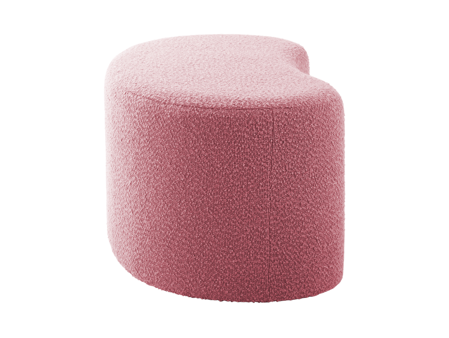 Pouf Ada wave bouclé faded pink