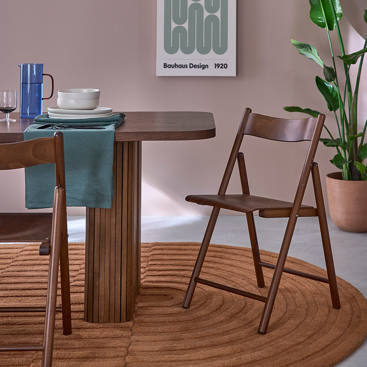 LA REDOUTE INTERIEURS<br>Conjunto de 2 cadeiras dobráveis, madeira de faia, Panni