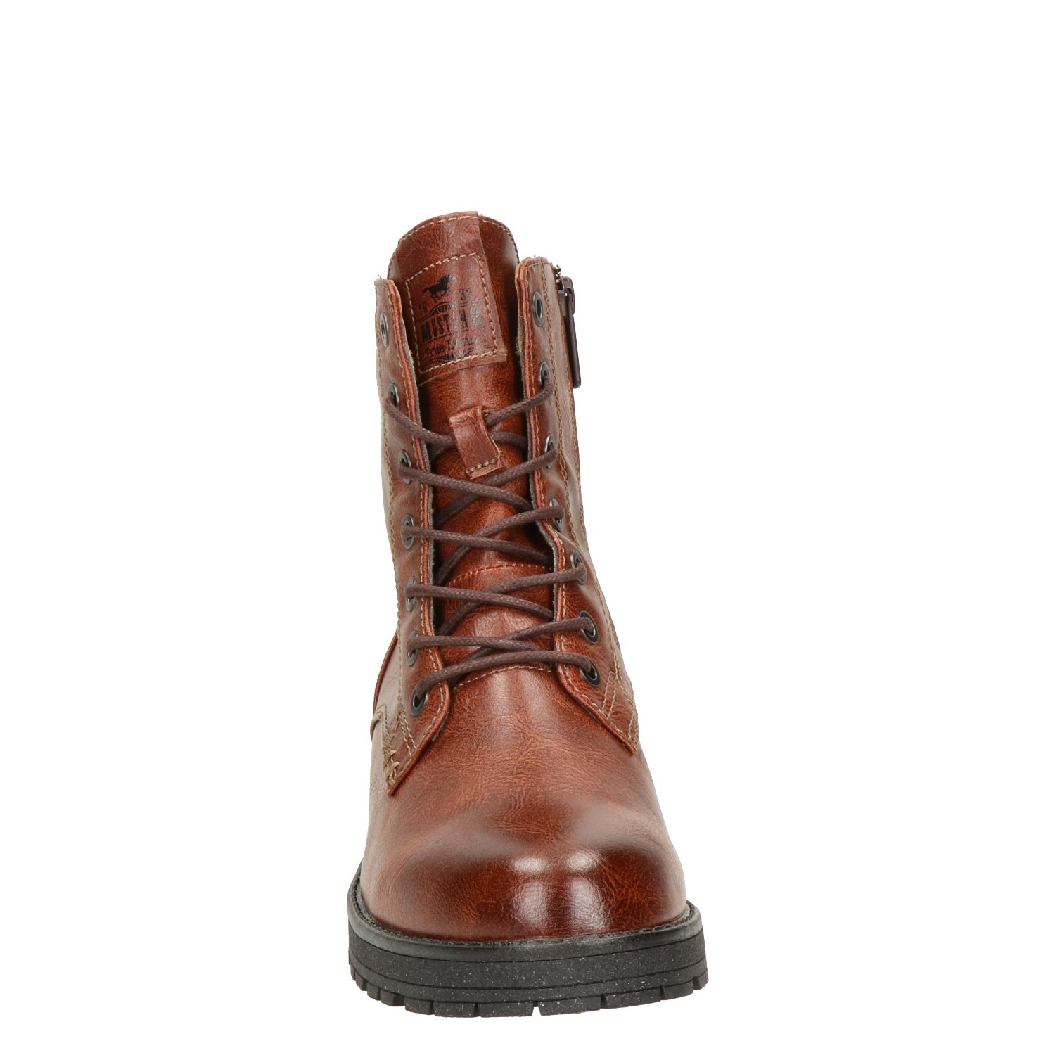 dames veterboot Mustang Cognac