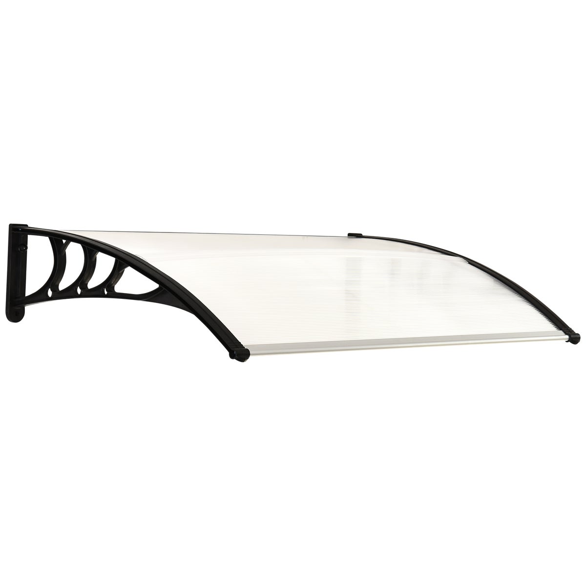 Outsunny Canopy Voordeur Luifel 75 x 100 cm Schuin Luifel Dak Polycarbonaat Wit