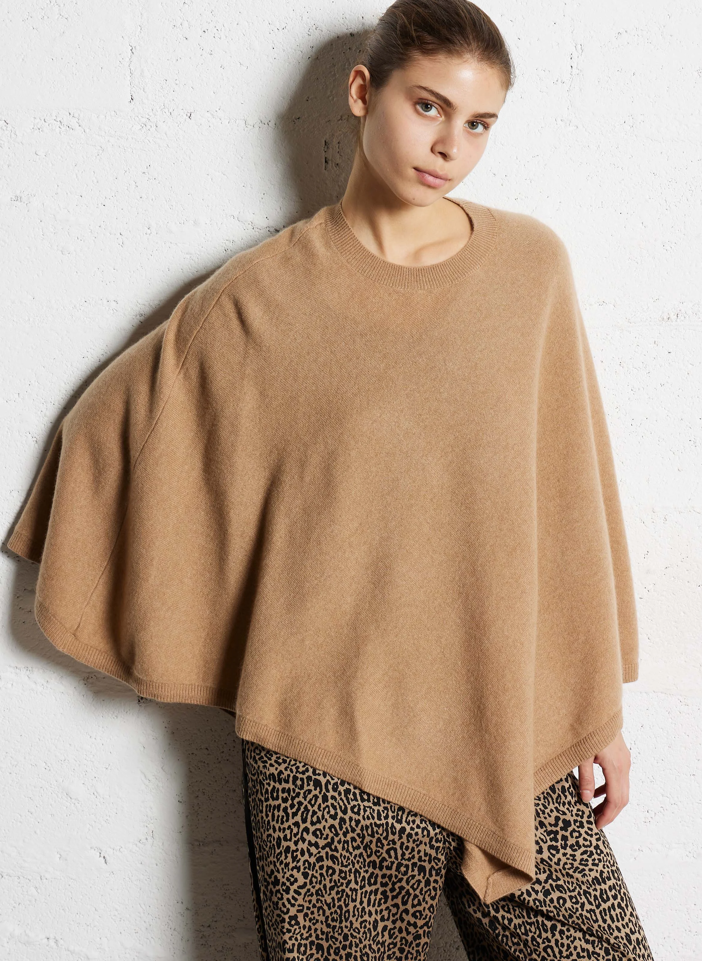 PRESTONY - Poncho en cachemire | Marron