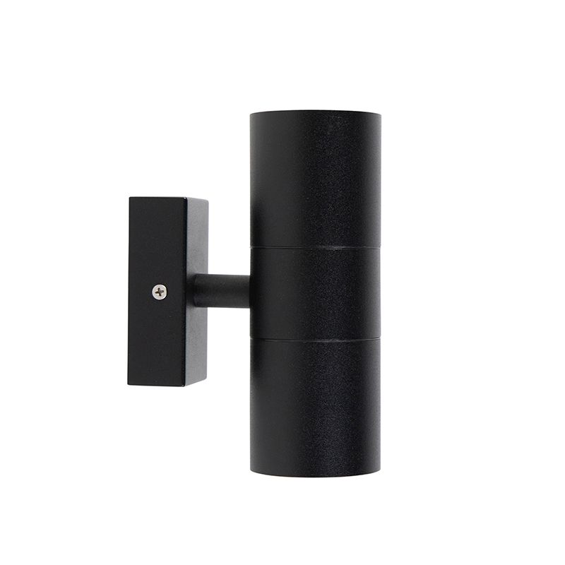 Set van 2 buitenwandlampen zwart IP44 - Duo