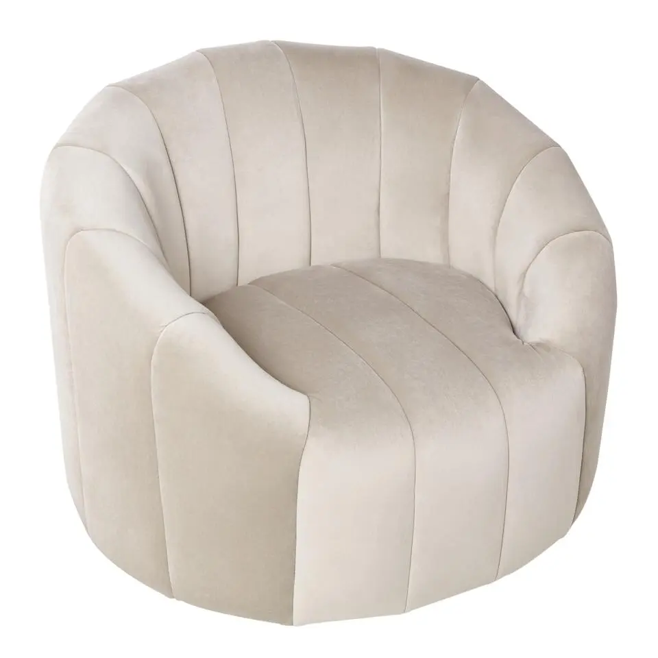 MALUNG - Fauteuil - Beige - Fluweel