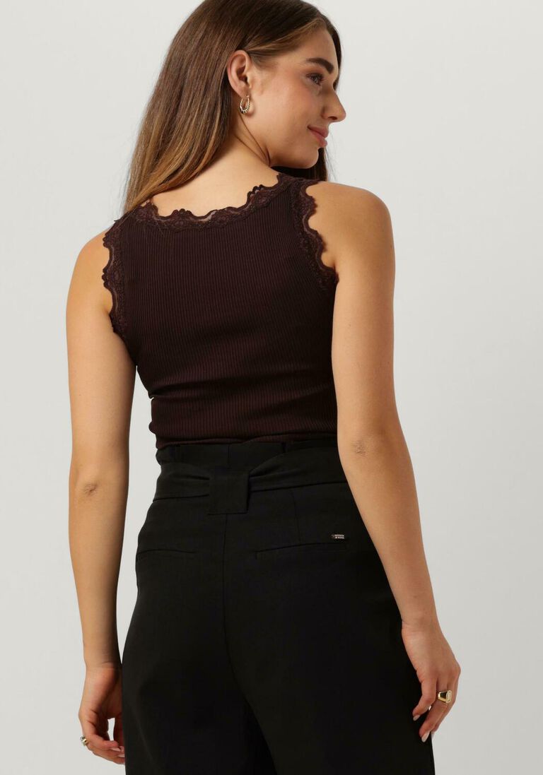 ROSEMUNDE bruine rosemunde top babette silk top w/ lace
