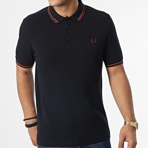 Polo Manches Courtes Twin Tipped M3600 Bleu Marine