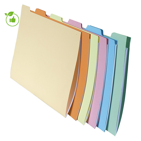 Chemises à onglets Exacompta pour tiroirs, coloris assortis, 10 jeux de 6