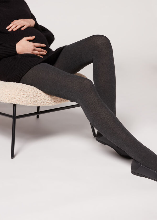 Meia-calça opaca de maternidade com cashmere