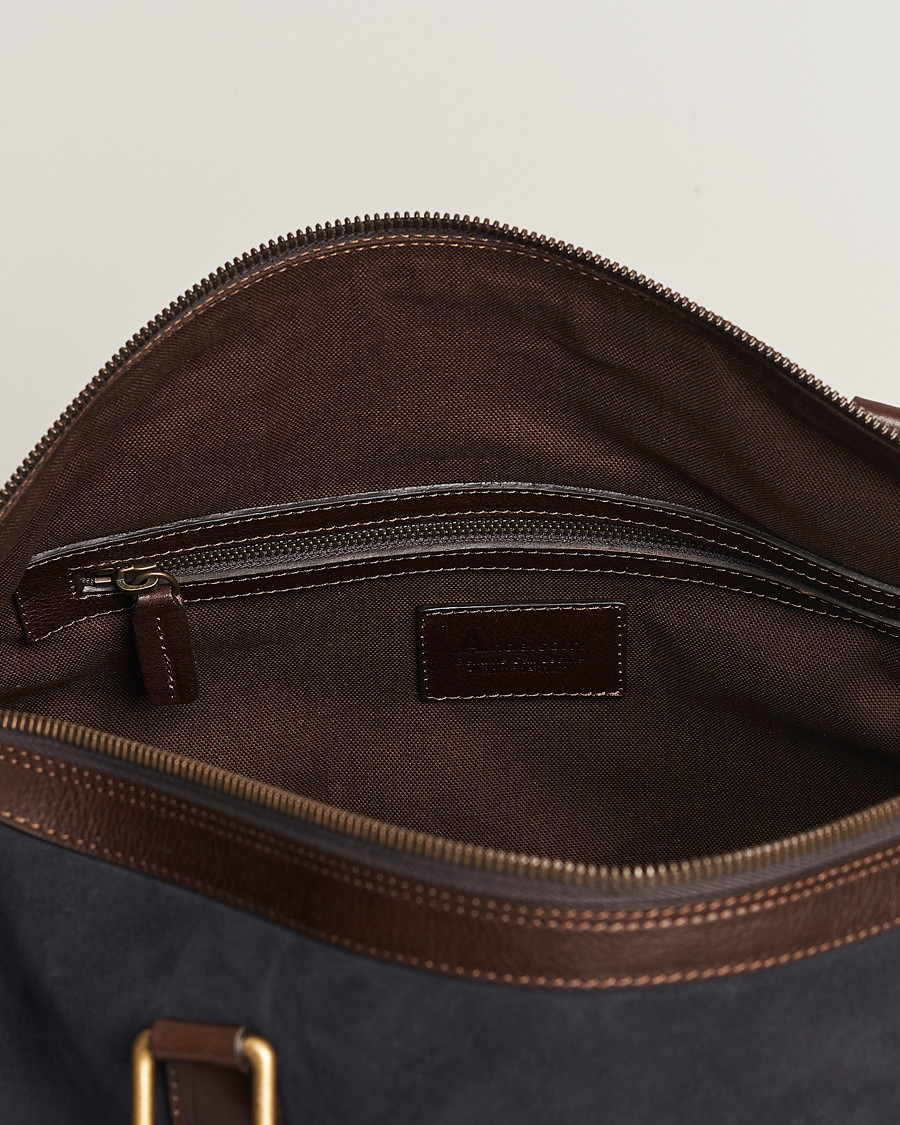 Anderson's Boston Suede Weekendbag Navy/Brown