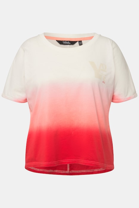 T-Shirt, Bubble-Jersey, Batikstreifen, Rundhals, Halbarm