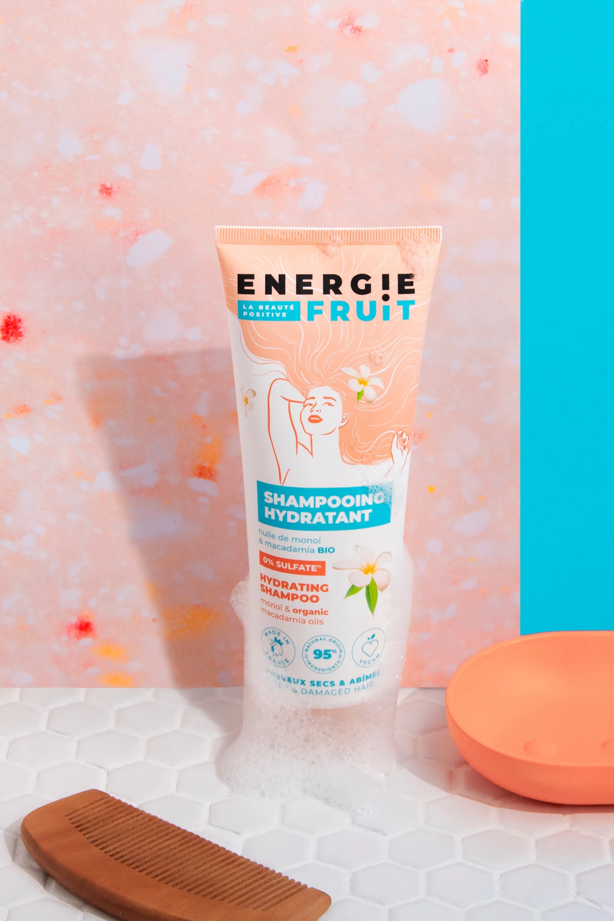 Energie Fruit Shampoing pour cheveux secs au monoï et à l’huile de macadamia-250 ml