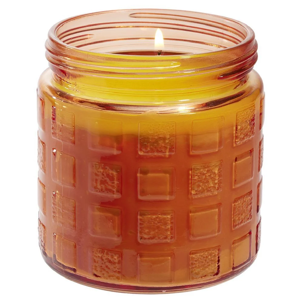Bougie citronnelle 32h dans pot en verre Ø11xH12cm - 3 coloris