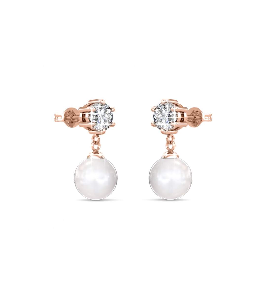 Boucles d'oreilles Pauline - Or Rosé et Cristal