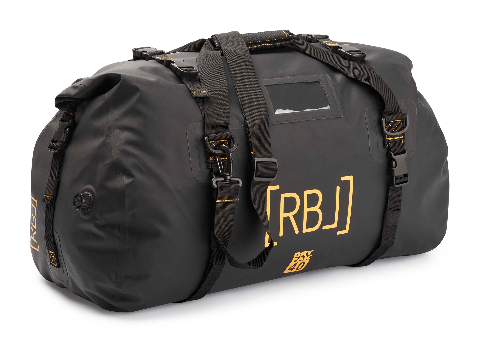 Rebel Outdoor Duffelbag / Wochenendtasche wasserdicht mit Roll-Top Verschluss 40 Liter schwarz