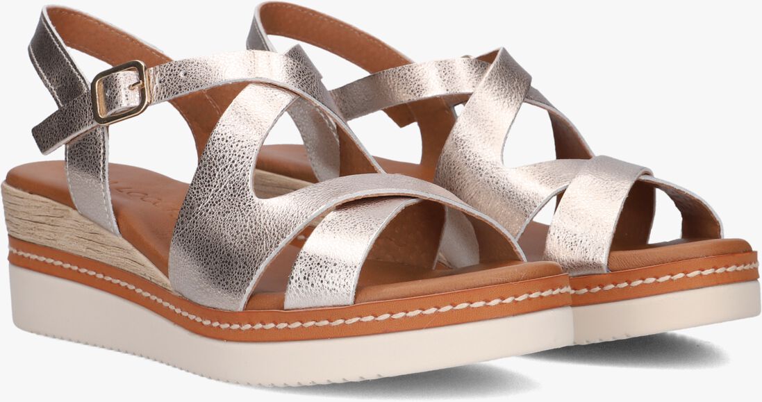 goudkleurig lina locchi sandalen met hak 5547
